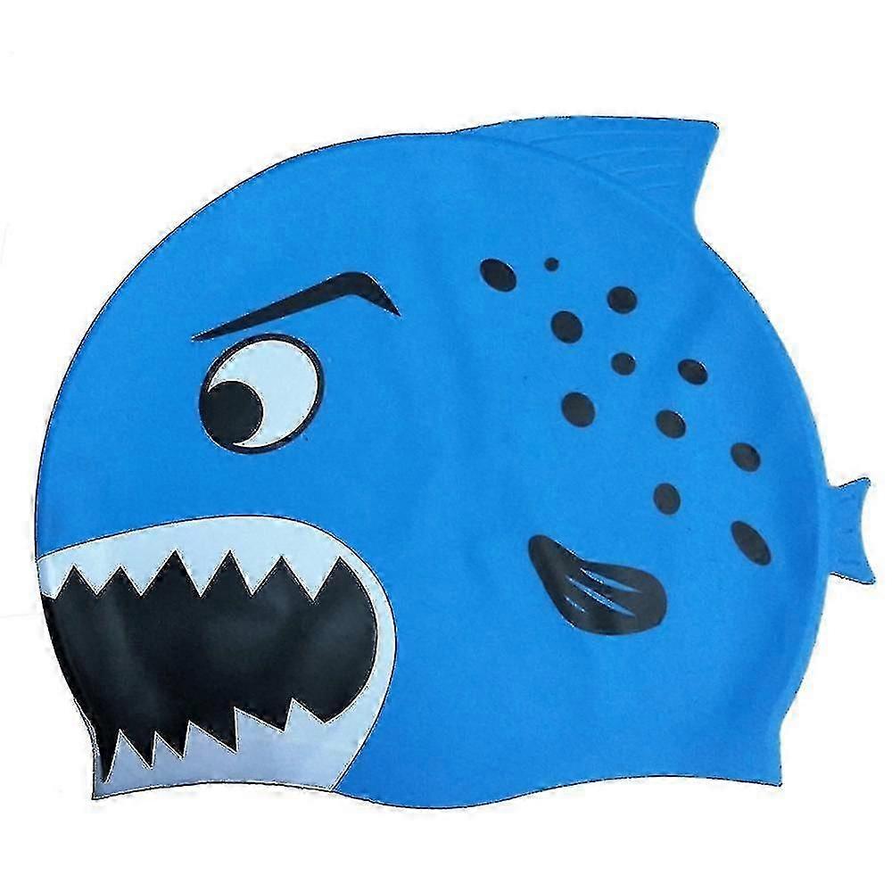 Swim Cap Fun Silicone Swimming Cap Unisex Shark Bath Hat Kids Waterproof Swim Cap -NMAOV