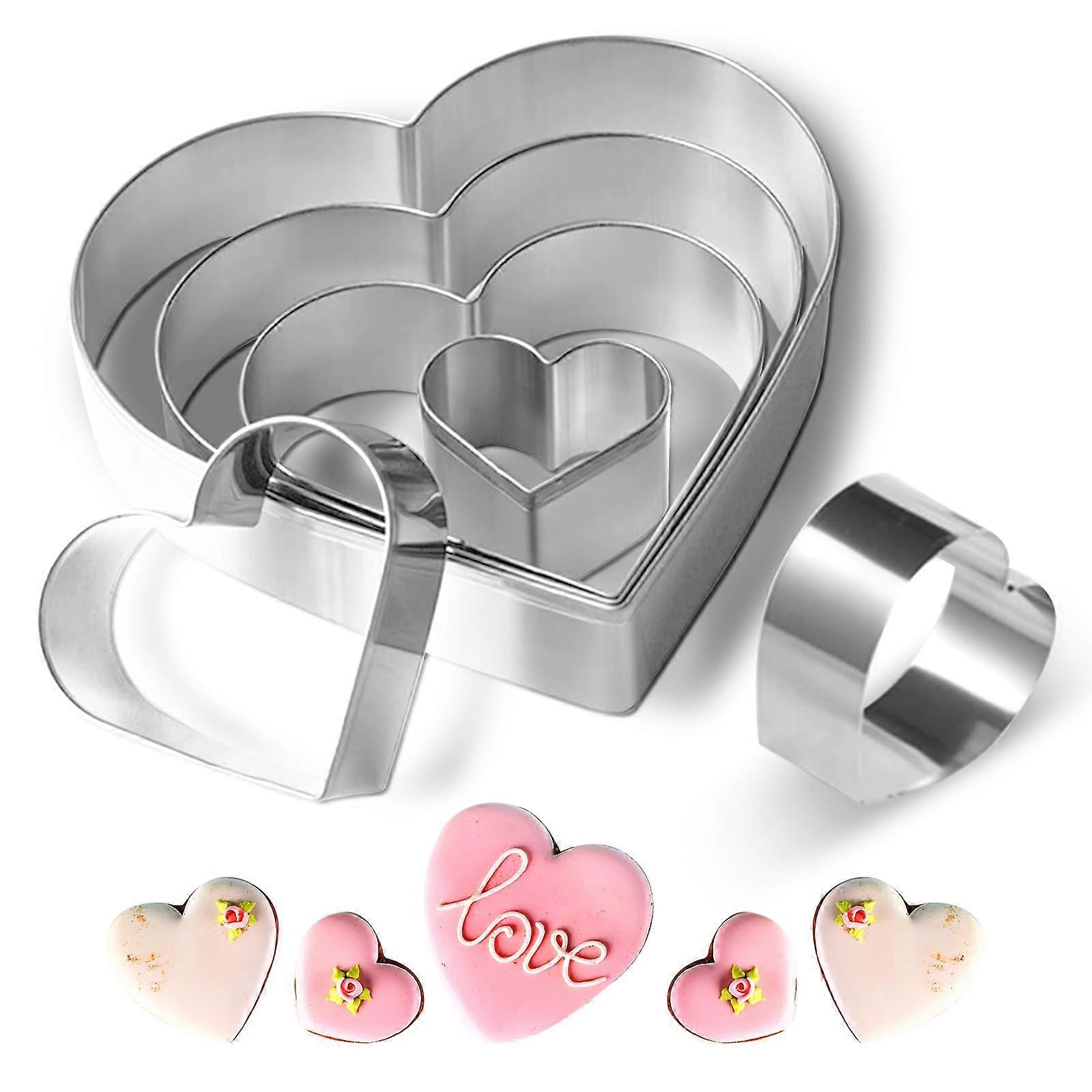 Set of 6 Heart Cookie Cutters, Large and Mini, Fondant, 's