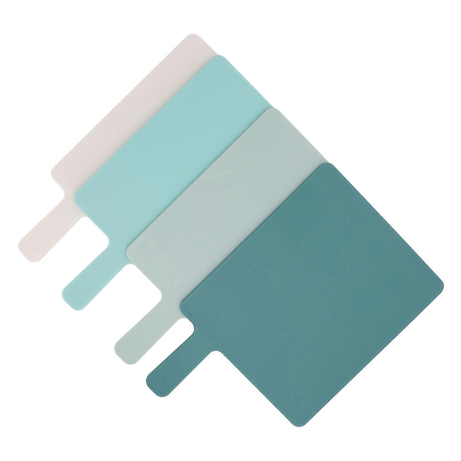 4PCS Plastic Cutting Boards Set Color Coded Chopping Boards with Storage Stand for Home Kitchen Restaurant 