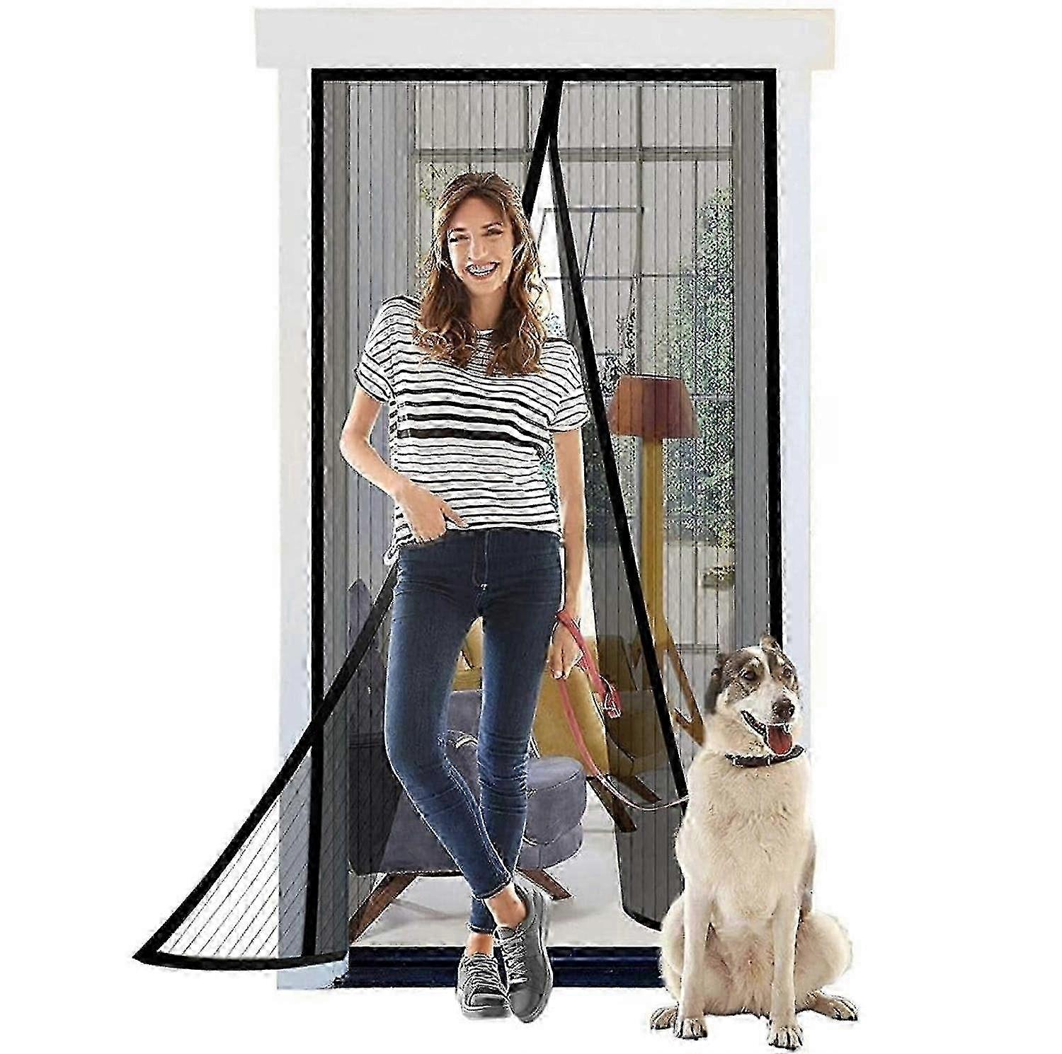 White Mosquito Net Door with Magnetic Closure 120x210 cm (47x83 inches) in Size