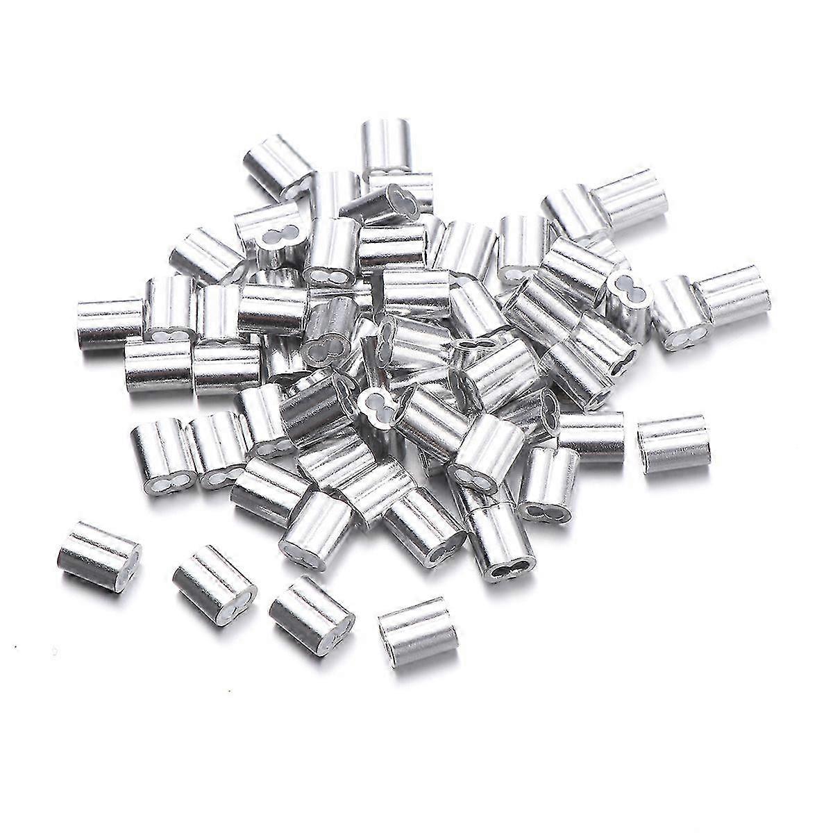 100 Pcs Cable Sleeves Wire Rope Crimping Wire Rope Joint Loop Crimp Sleeves Cable