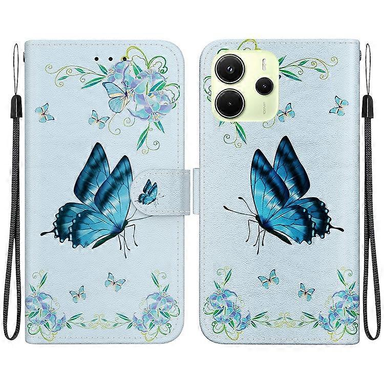 Compatible For Xiaomi Redmi Note 14 4G (163.25x76.55x8.16mm) Wallet Phone Case Anti-Drop Leather Flip Cover Pattern Printing