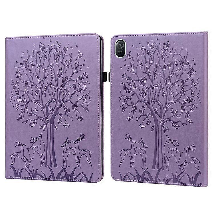 Compatible For Honor Pad 8 Case PU Leather Tree Deer Pattern Tablet Cover with Card Slots
