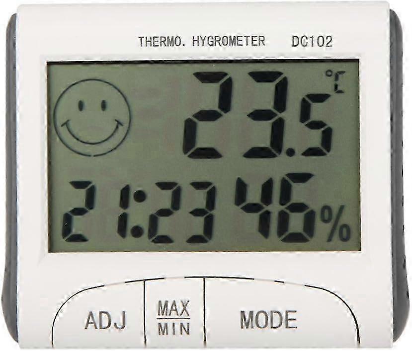 Mini LCD Digital Room Thermometer Hygrometer Clock for Desktop Weather Monitoring Suitable for Various Home Use