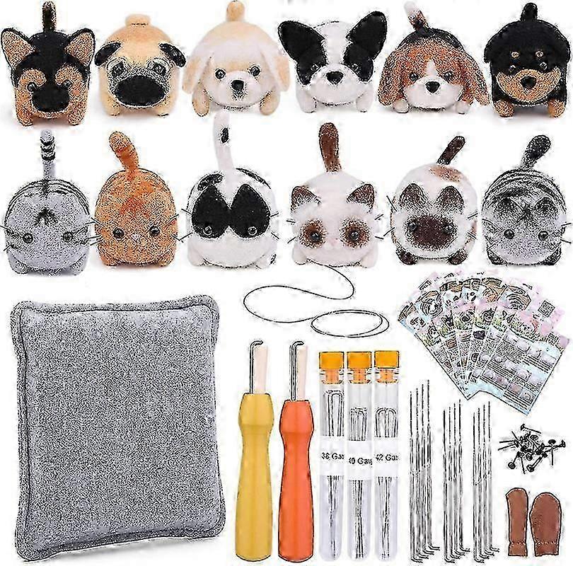 Needle Felting Starter Kit for Doll Making, 12 Pieces of Wool Needles, Ideal for Beginners in Crafting