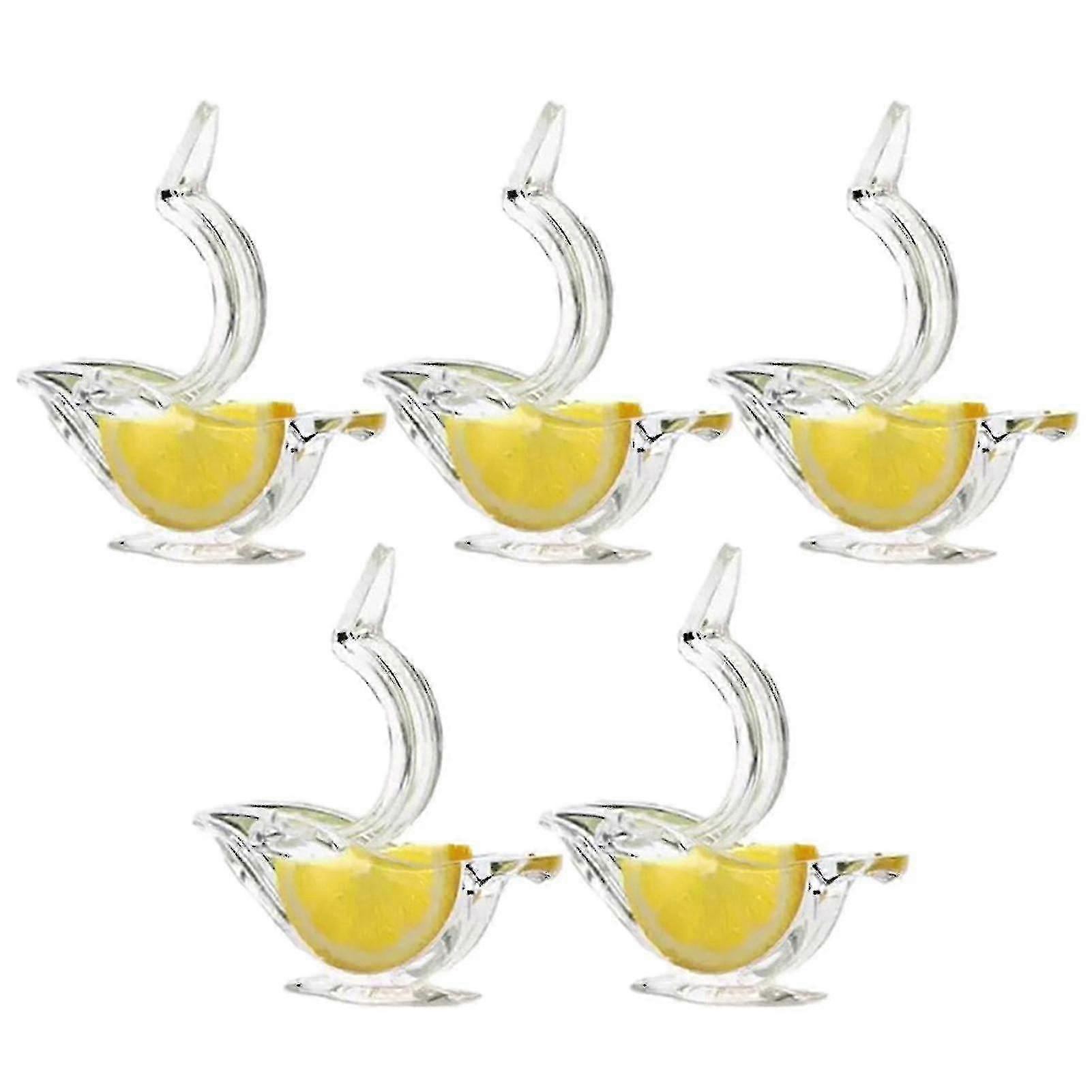 Manual Acrylic Lemon Juicer with Clip, Clear Fruit Squeezer for Citrus Orange Lime Slices