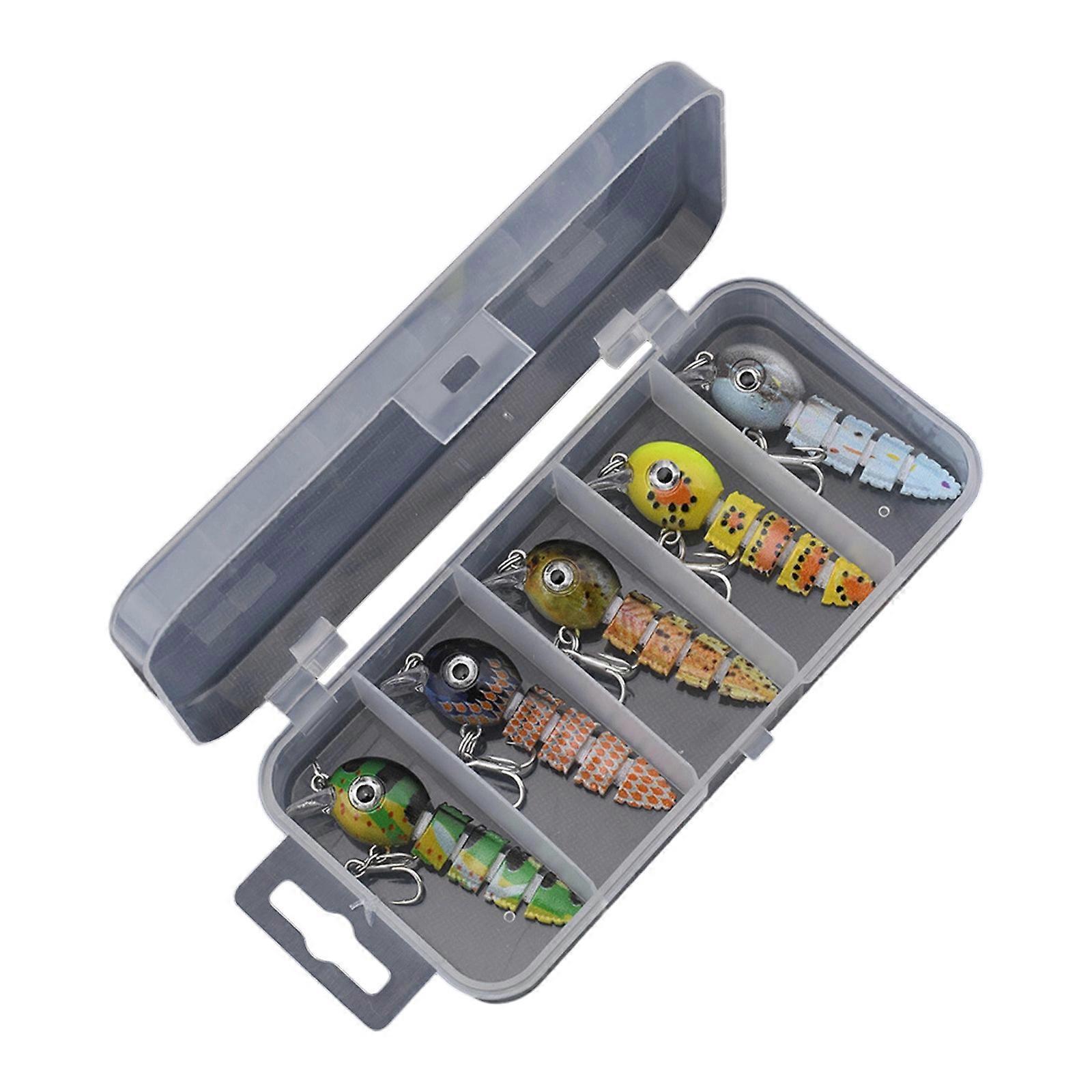 5pcs Multi Jointed Swimbaits 5,5 cm Angelköder 5 Segment Künstliche Hartköder Schwimmköder mit Haken für Forellen