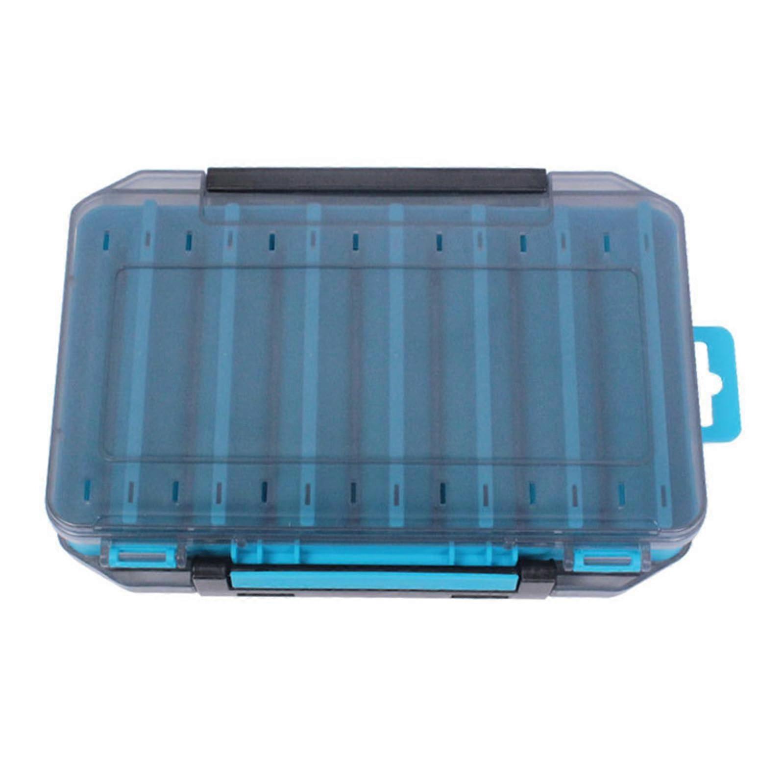 Clear Terminals Fishing Tackle Box Waterproof Storage Case for Fishing Hooks and Bait, Blue, Durable Organized Design