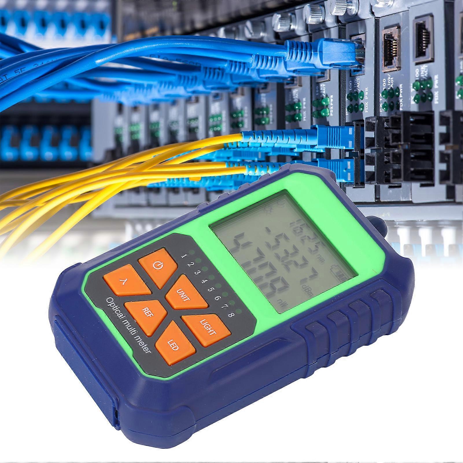 Portable Optical Power Meter 2 Backlight Modes Fiber Optic Cable Power Tester for Engineering Maintenance ‑50‑+26dbm 