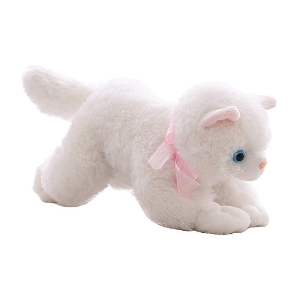 Simulation Cat Toy for Kids Home Decoration White 25x10x10cm Elegant Artistic Sense 1Pack