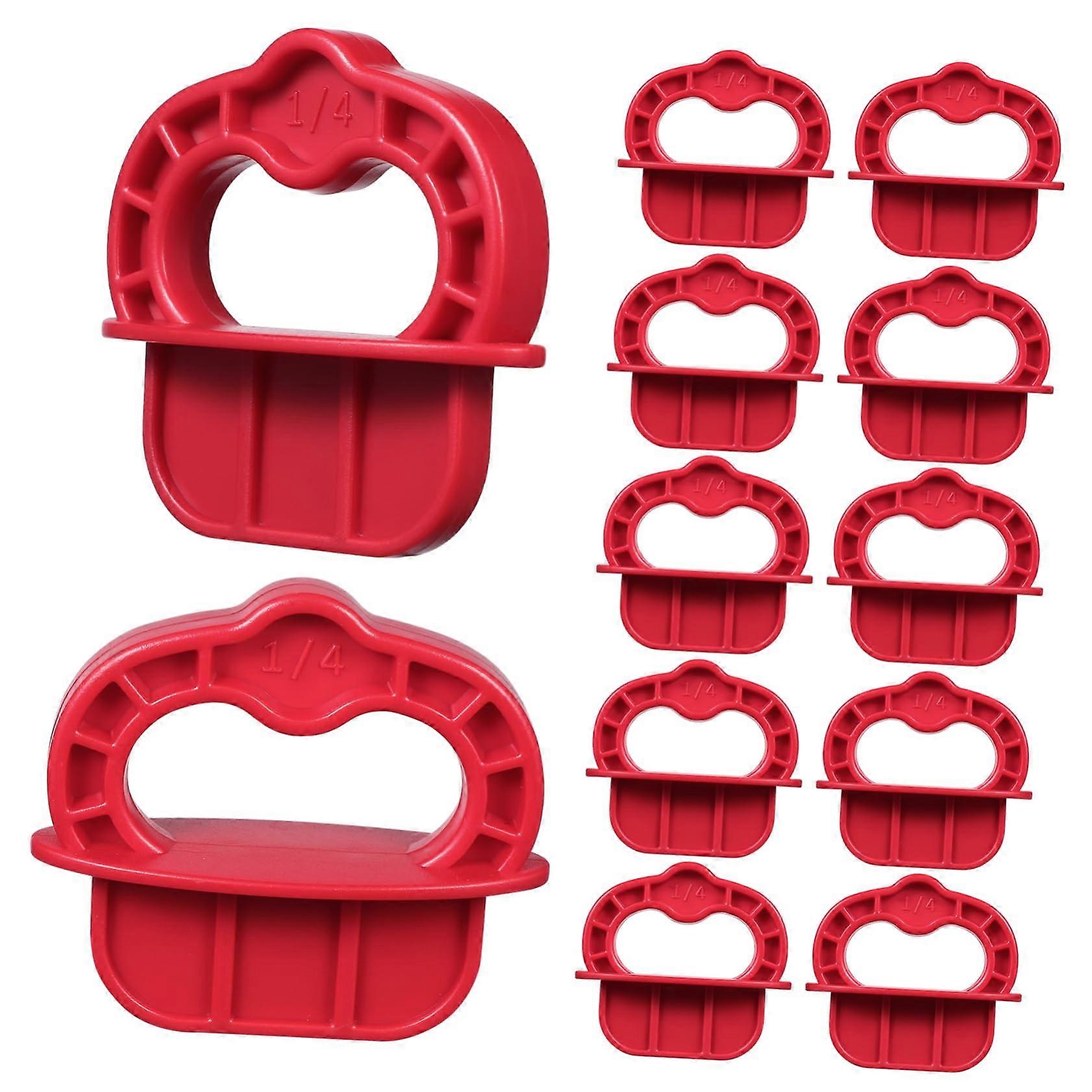 Mezzanine Spacer Tool 1/4 Inch Gap Spacers - 12 Plastic Deck Spacer Clips for Decking Installation, Red