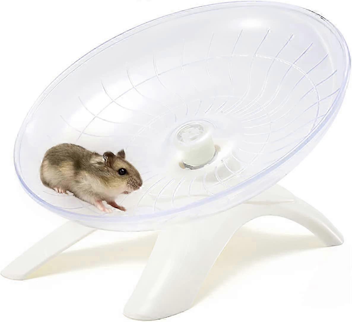 Silent Running Wheel for Hamsters with Bracket - White Color, Single Piece