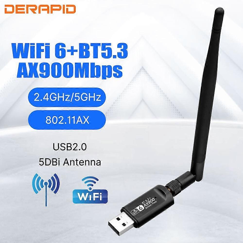 AX900 USB WiFi Adapter Dual Band Bluetooth 5.3 2 in 1 Wi-Fi 6 Dongle Wireless Receiver For PC/Laptop
