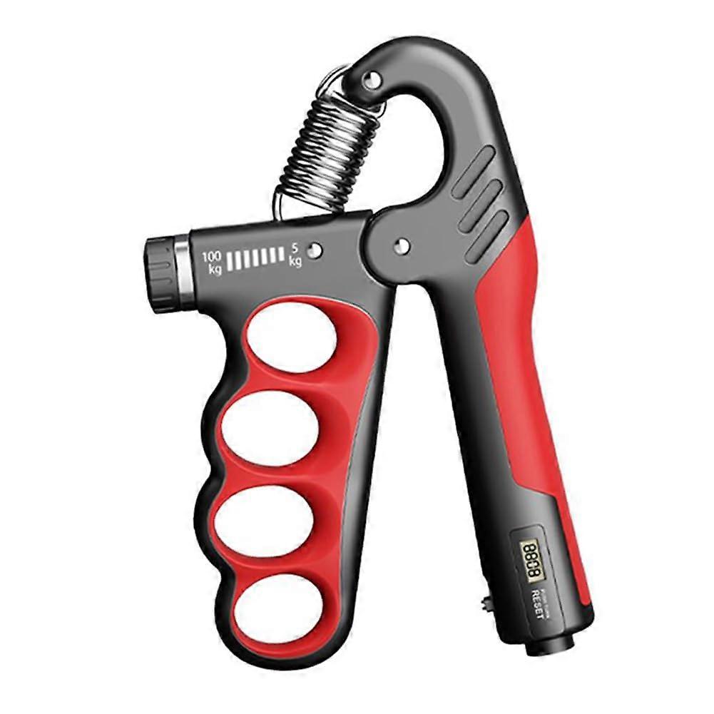 Adjustable handle strengthener, grip trainer opposite wristforearmhand trainer for muscle building, Red, 1 piece