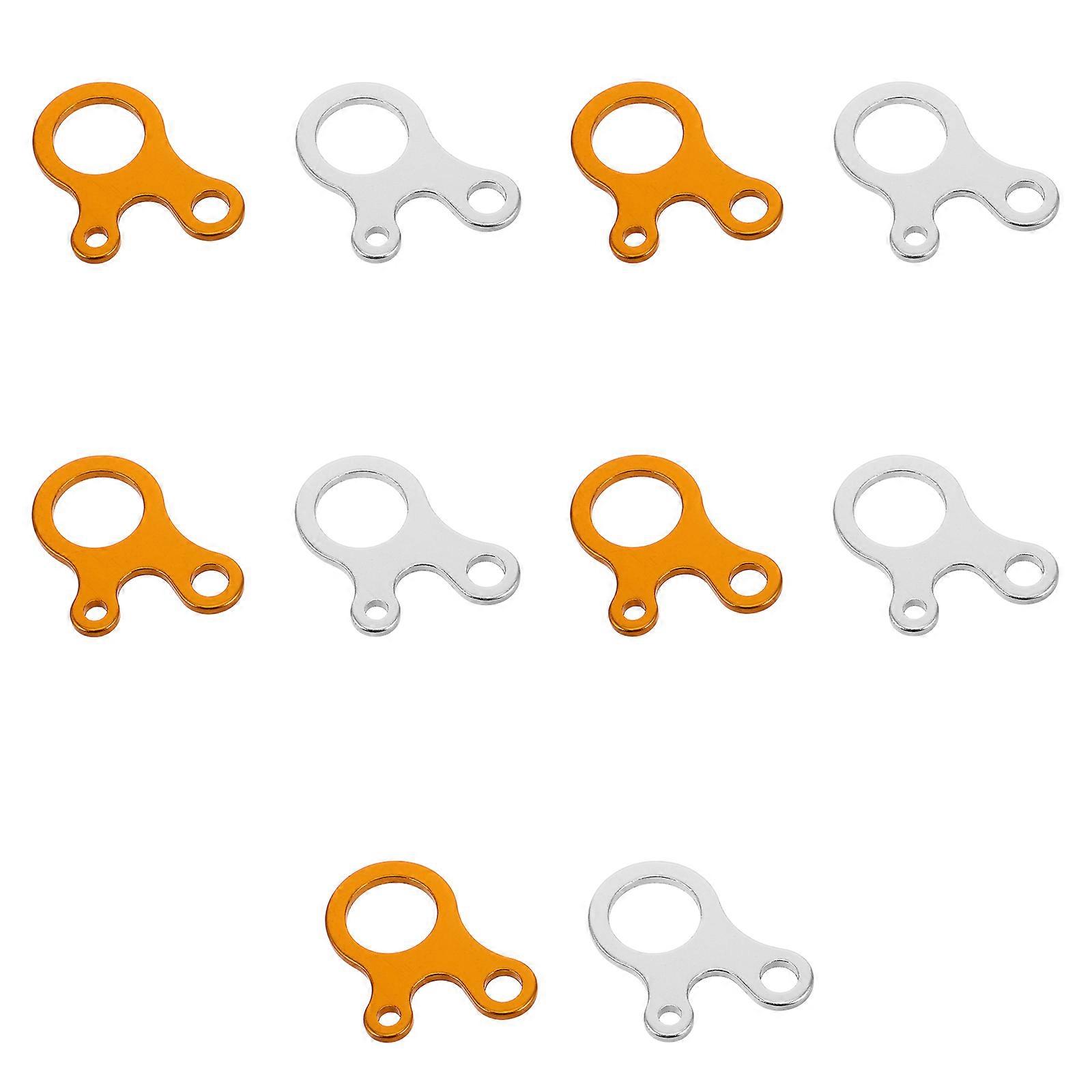 Tent String Tensioner Guyline Rope Adjuster For Mountaineering Gold 1 97X1 38X0 12In Rope Length Adjustment 10Pcs
