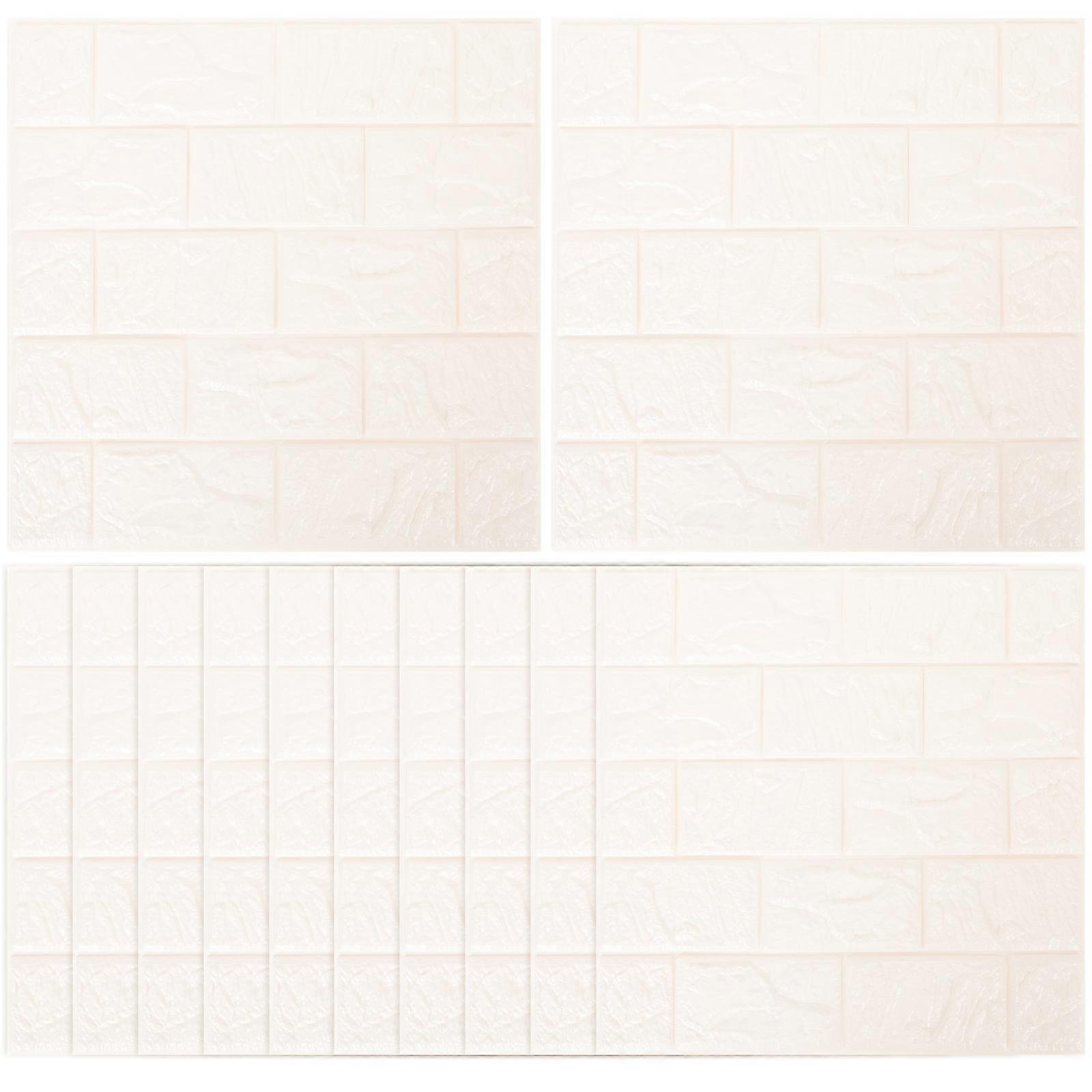 Waterproof Sticker Brick Wall Decor for Kitchen with 12Pcs Self-Adhesive