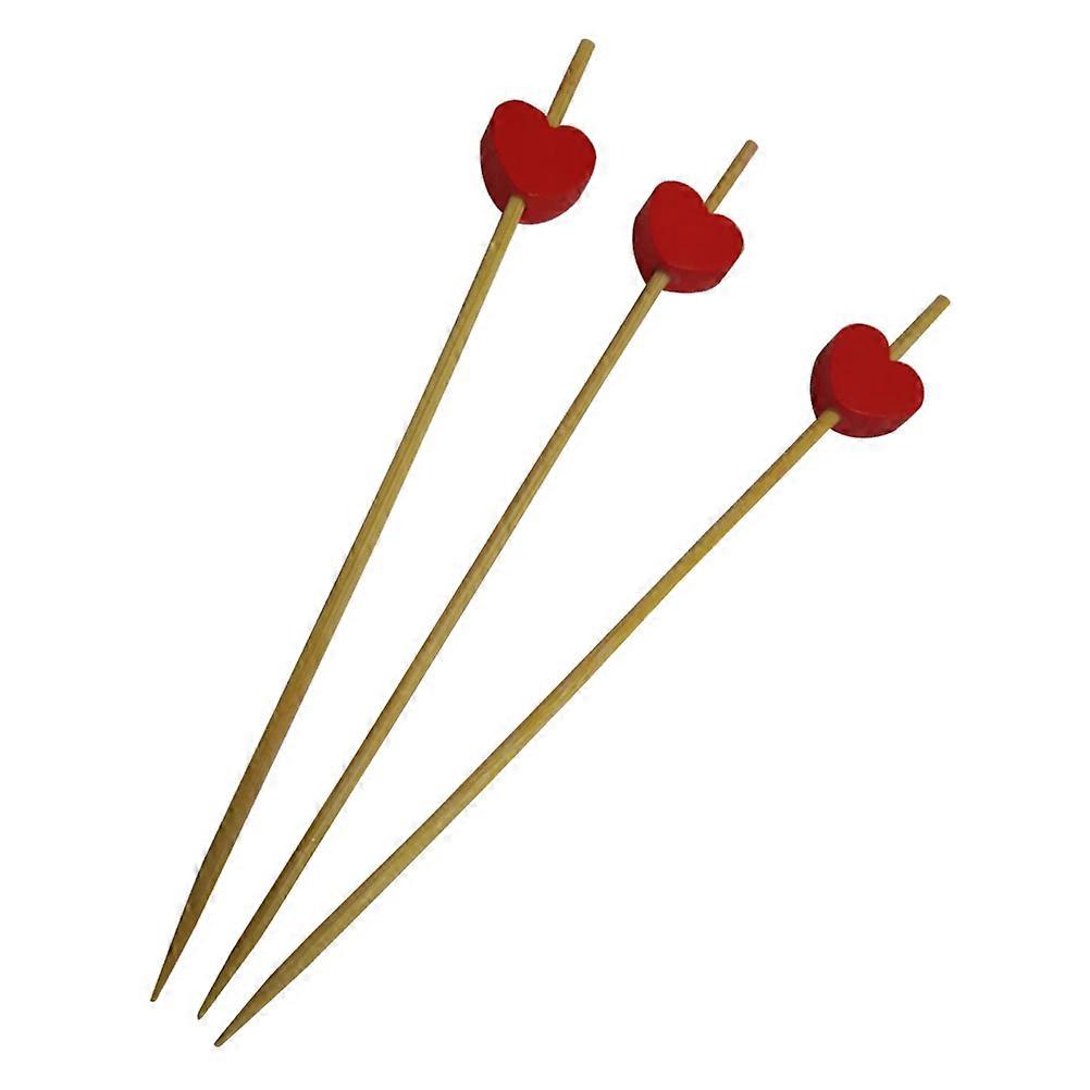 Toothpicks for Food Bamboo Picks for Special Events 100Pcs Red 12 Cm