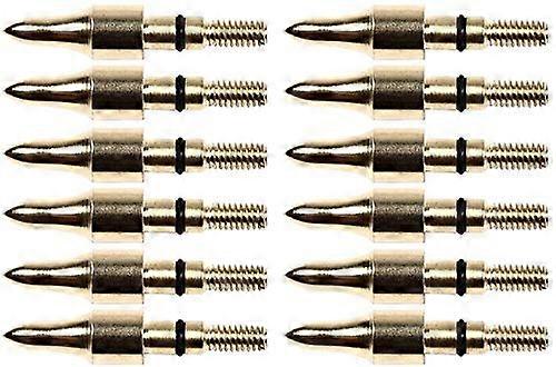 12 x 100g Black Screw Broad Tip Arrowheads for Hunting Practice Gold