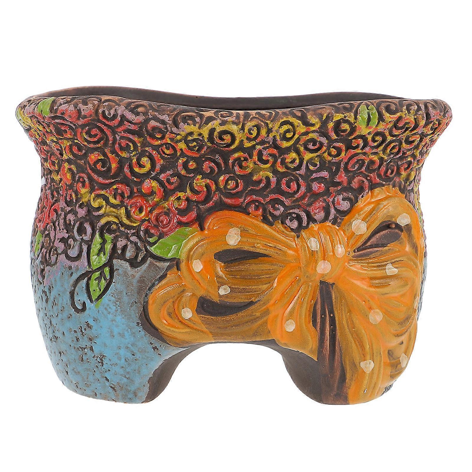 Ceramic Bonsai Pot Small Ceramic Pots Office Decoration Multi-Colored 1Pack