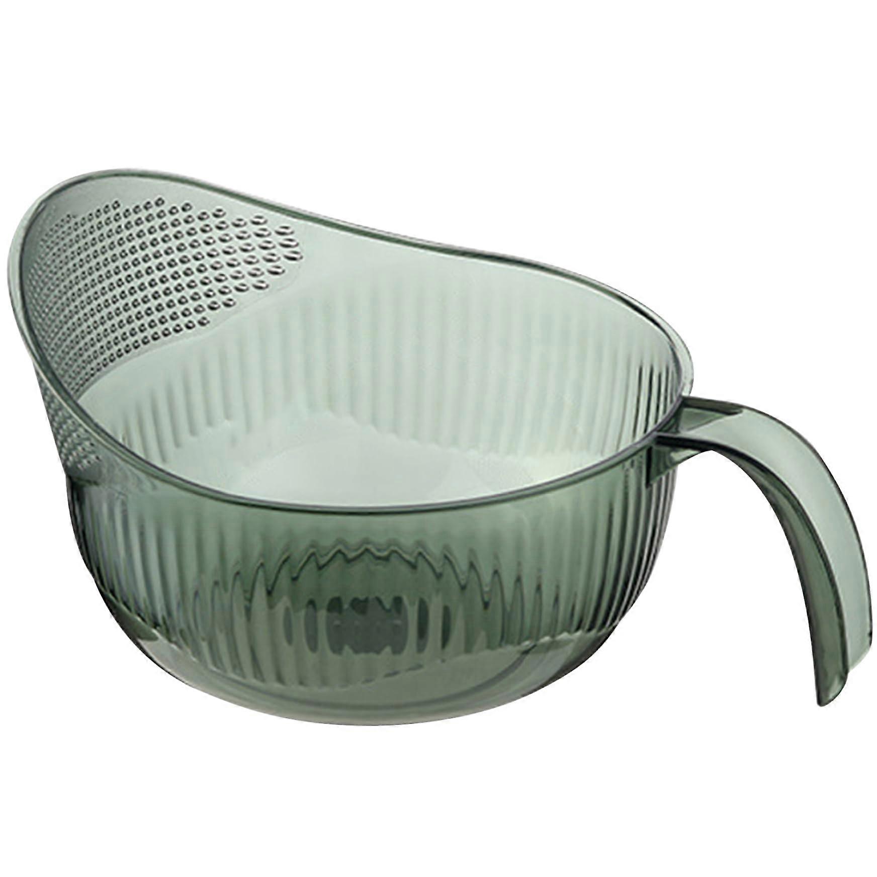 Rice Strainer 9x5 Inch BPAFree Plastic with Fine Holes Ergonomic Handle Green