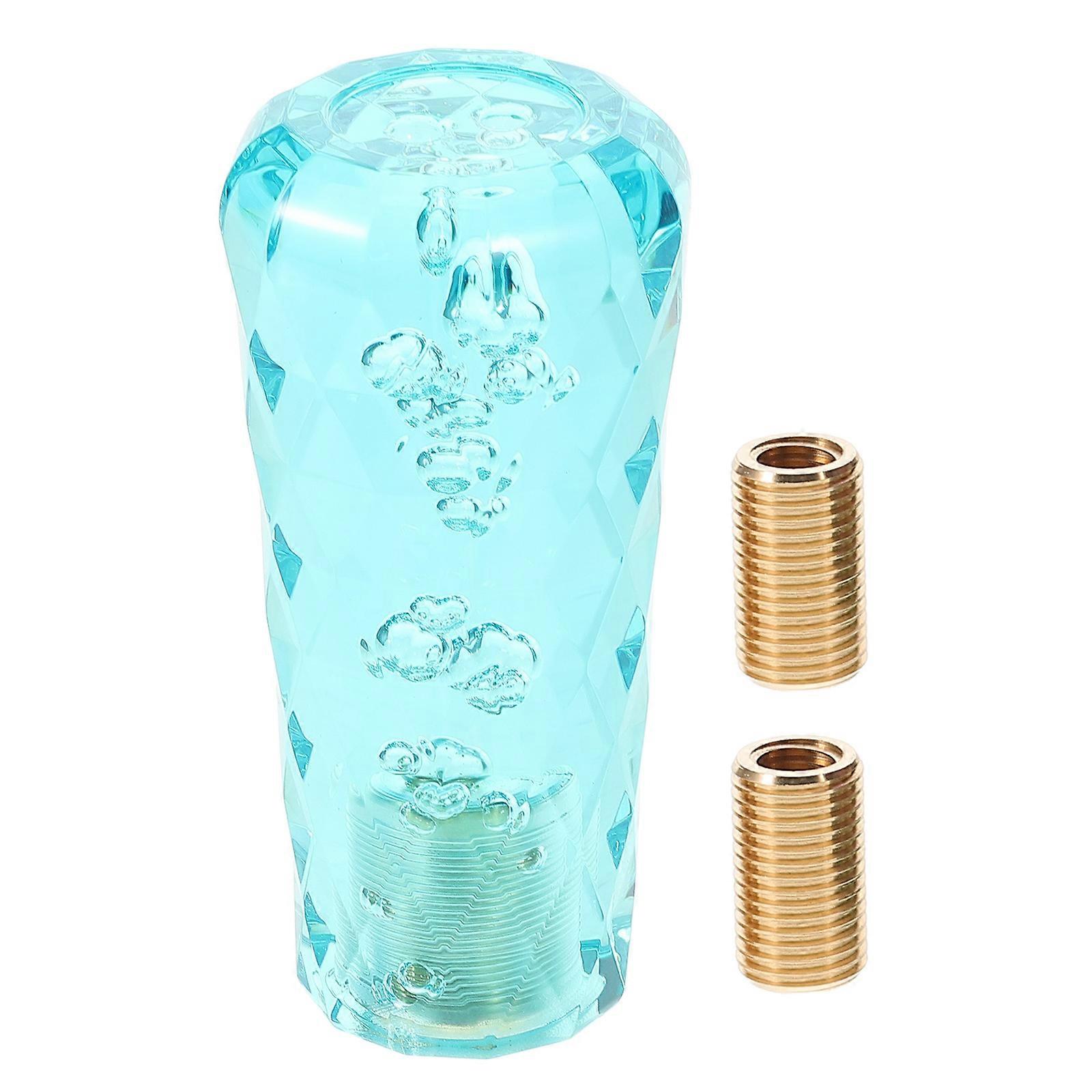 Manual Shift Knobs Gear Head Universal Design for Car Interior Upgrade Sky-Blue Crystal 1Set