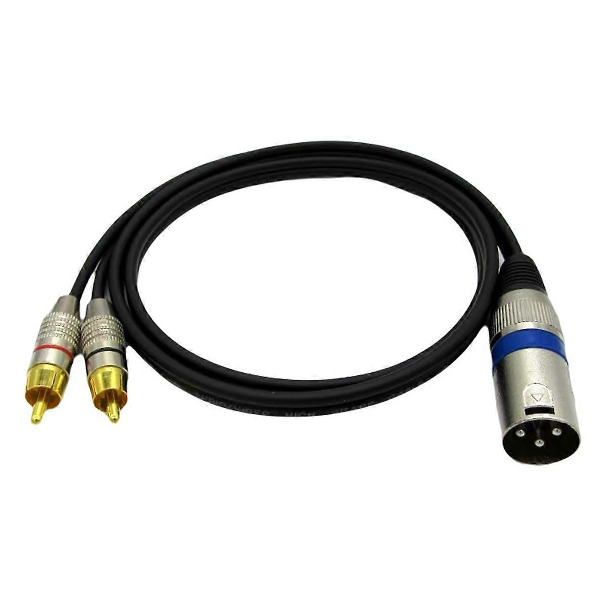 XLR Male to Dual Male Audio Cable for Mixer Studio Monitor 2m