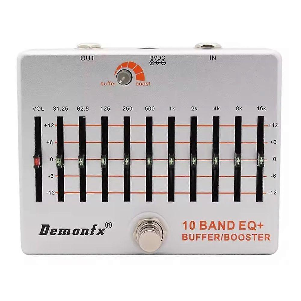 10 bandes EQ + guitare basse Boost Buffer Pédale d’effet Equalizer Boost Buffer
