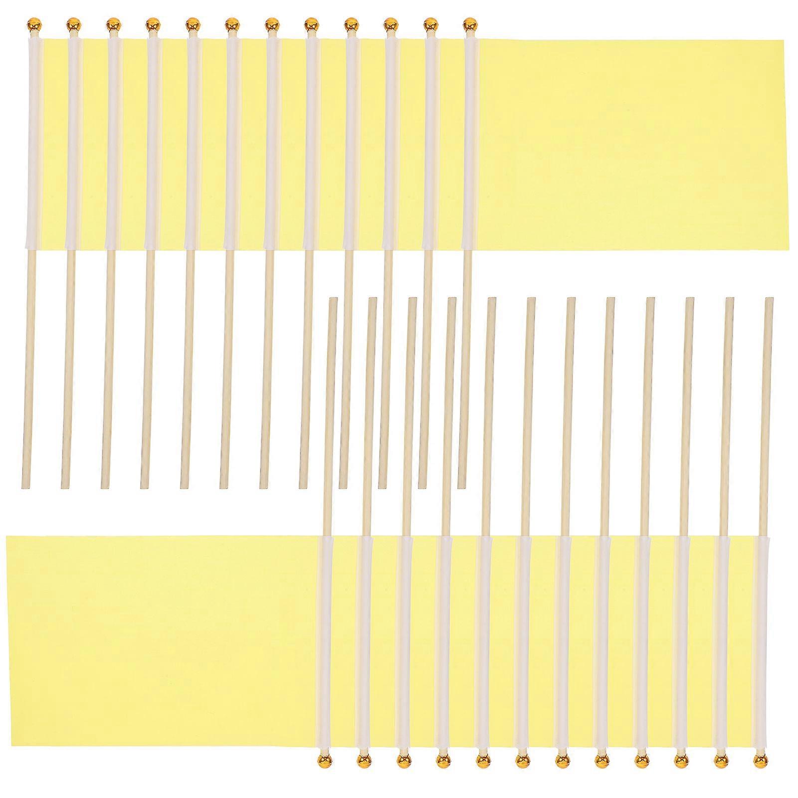 Party Decorations Small Solid Color Flags Parade Colored Flags Hand Waving 14x21cm Yellow 25Pcs