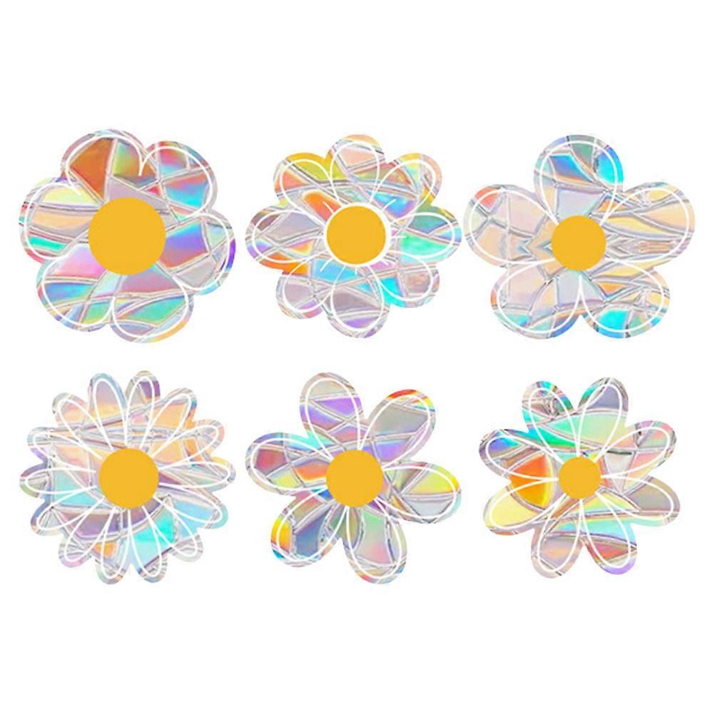 Decorative Window Clings Rectangle PVC Material Privacy Protection Bird Protection Static Cling Design Sunlight Reflection 6Pack