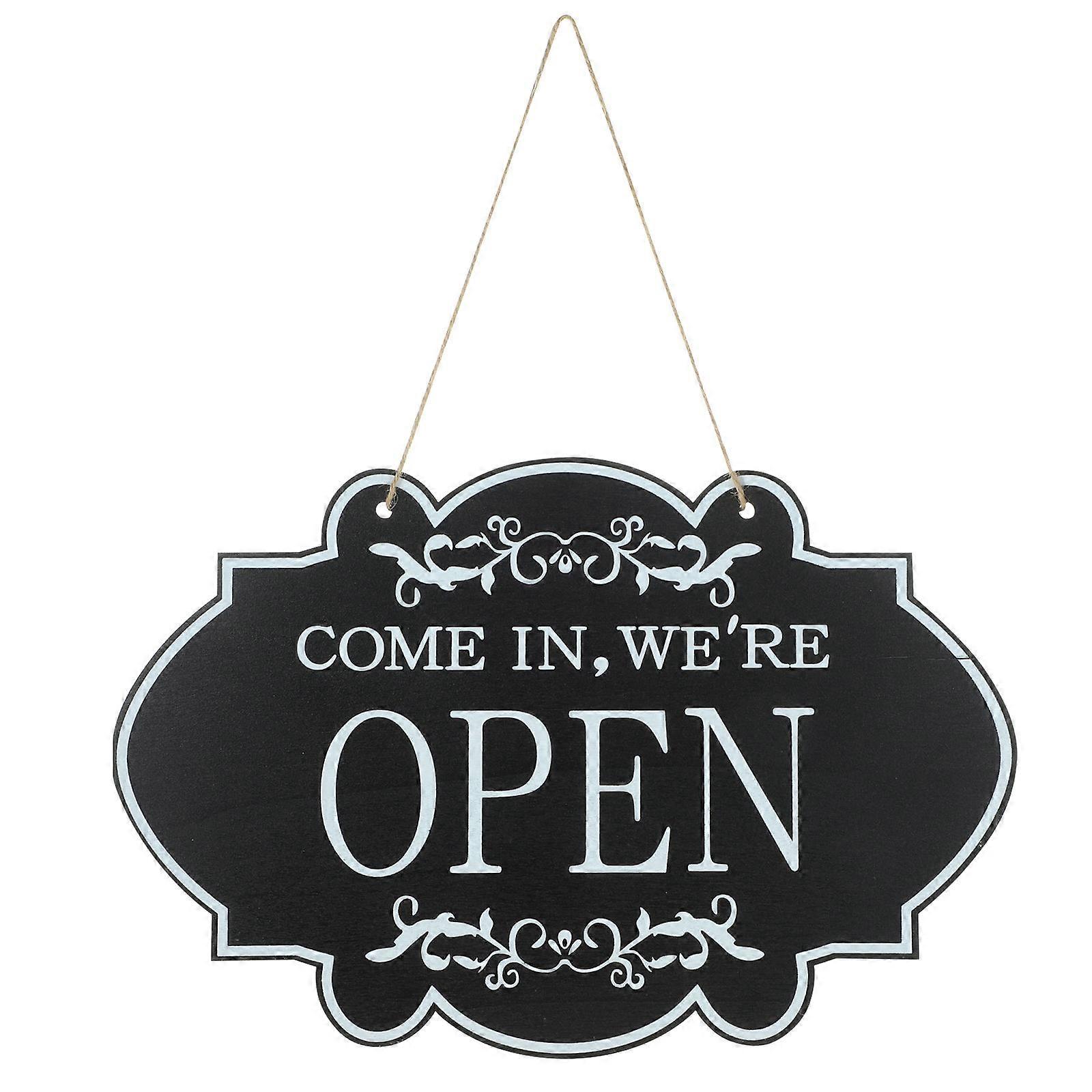 Store Sign Double Sided Design Business Owners Black 30X19X0.4CM High Visibility 1Pcs