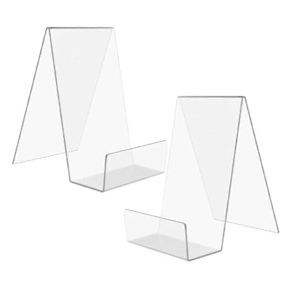 Desktop Book Stand Acrylic Material Storage Rack Transparent 2Pcs