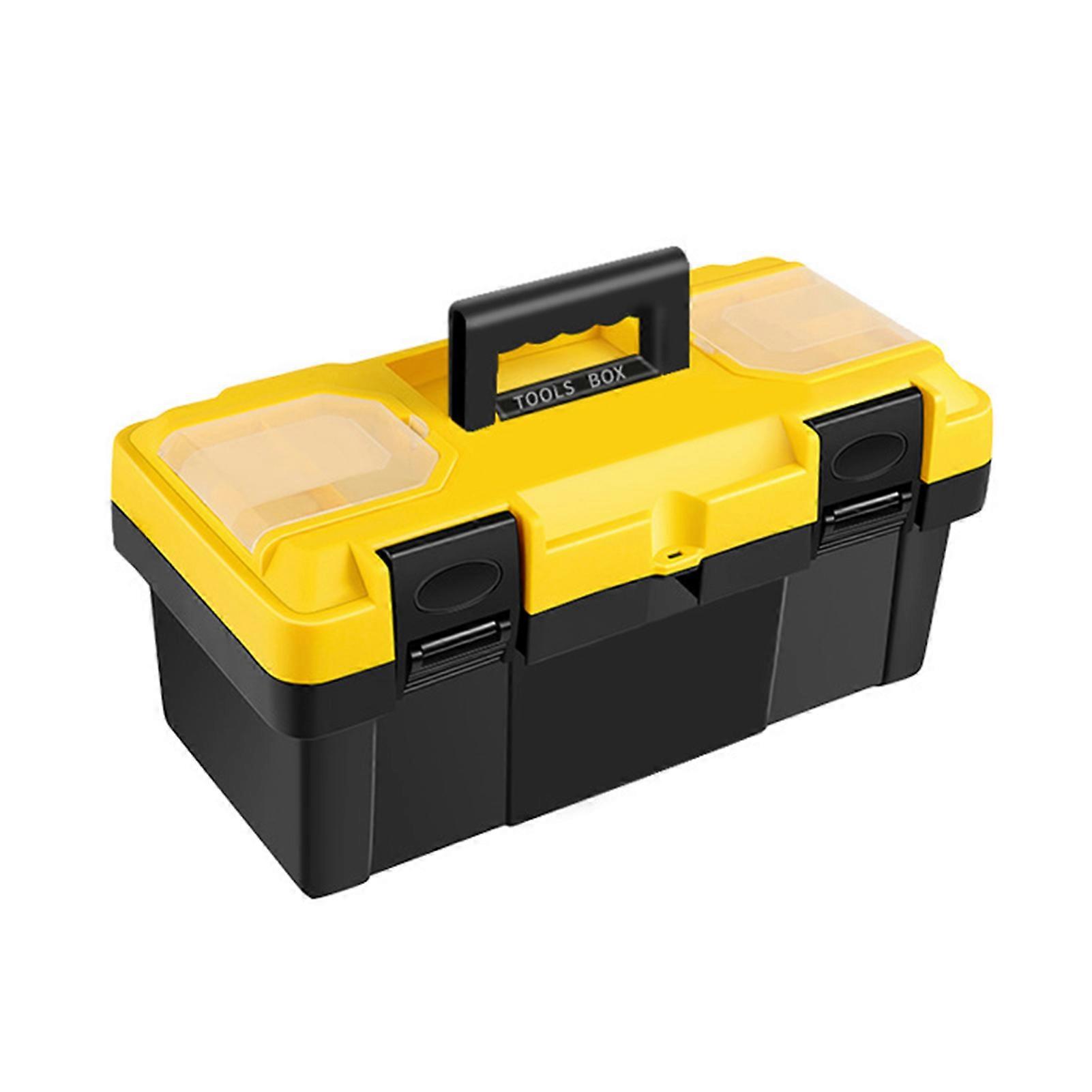 Portable 2 Layer Plastic Tool Box for Household Electrician Hardware Tools Storage, 41x21.5x18.5cm
