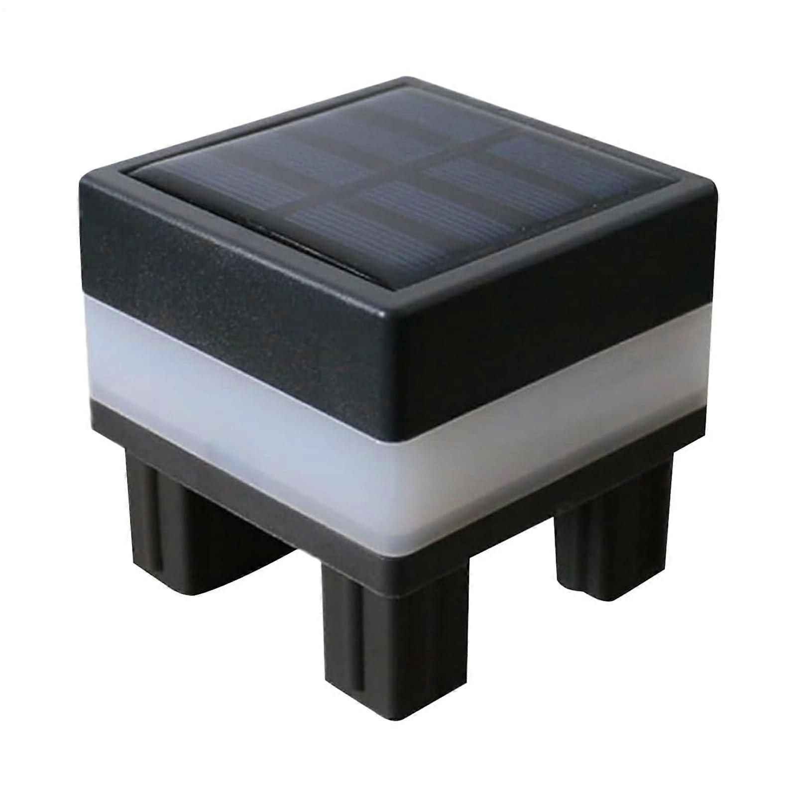 Solar Post Caps for Fences and Patios - Waterproof 2-Way Color Light, Automatic Charging, 2.76 Inches, Black, 1 Piece