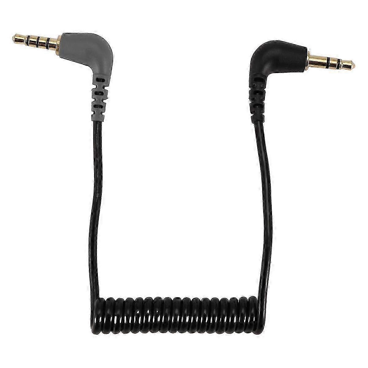 Adjustable Spring Coiled TRS to TRRS Microphone Cable Replacement Wire Connection Cord for SC7 Compatible Devices