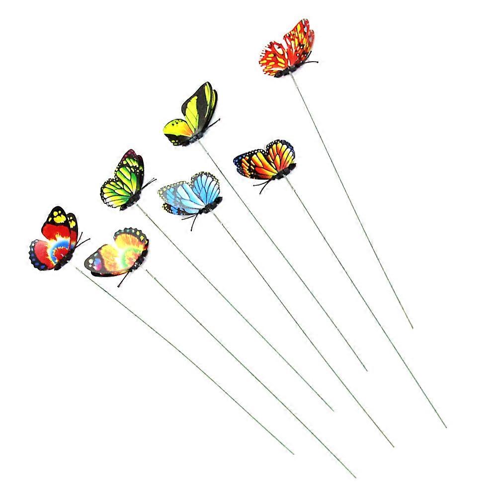 Simulation Of Decorative Flowers Artificial Butterflies For Garden Home Decoration 7 X 25 X 02cm Pvc Realistic Design 10Pack