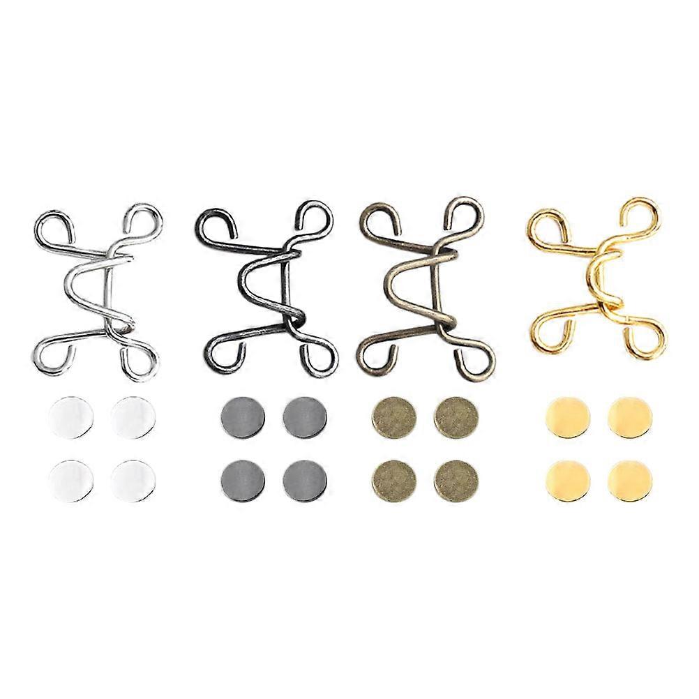 Waist Tightener Clips Gold Universal Design Clothes Buttons for Custom Clothing 2.7x1cm 4 Pcs
