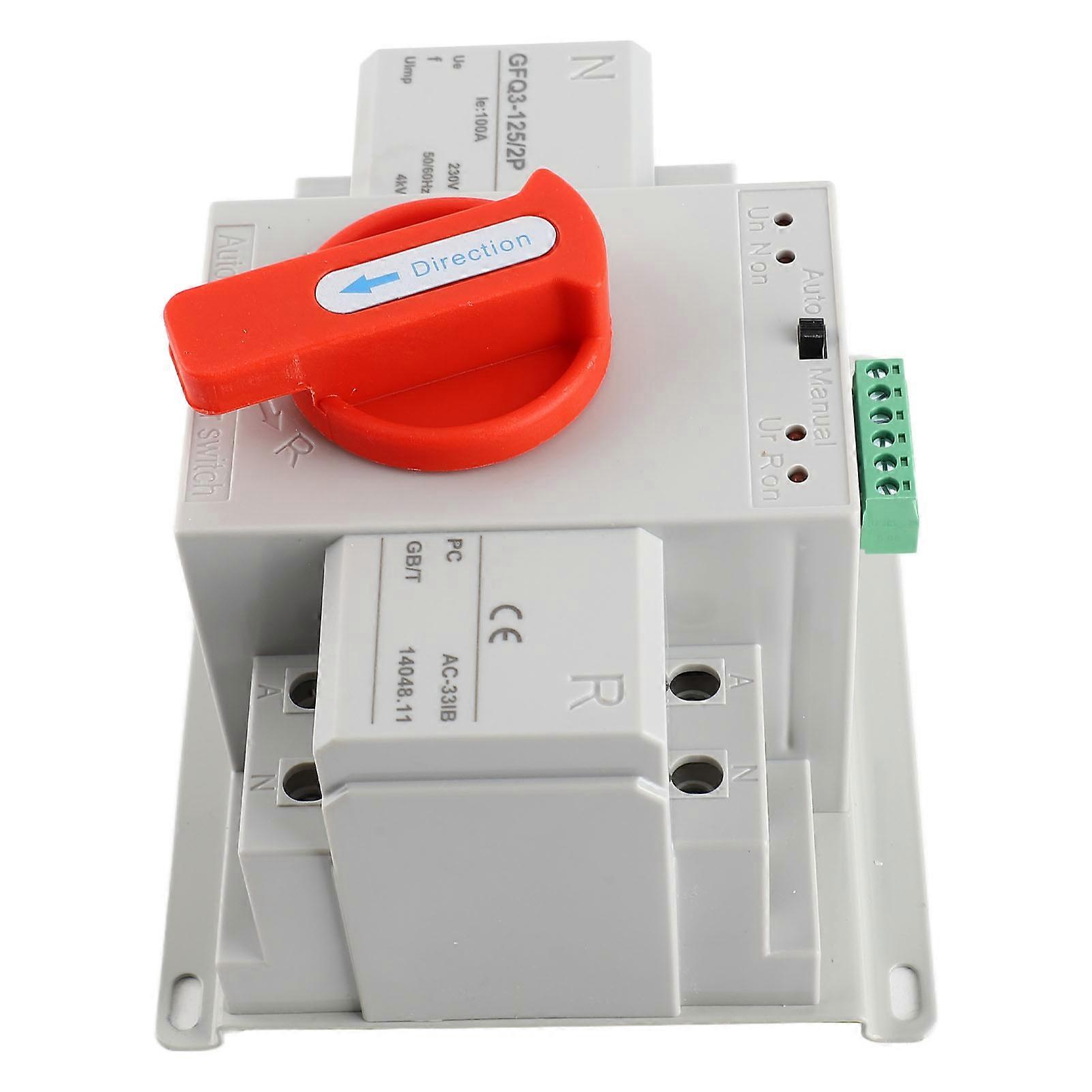 Double Power Automatic Transfer Switch AC230V 100A 2P ATS Mini Generator Changeover Switch