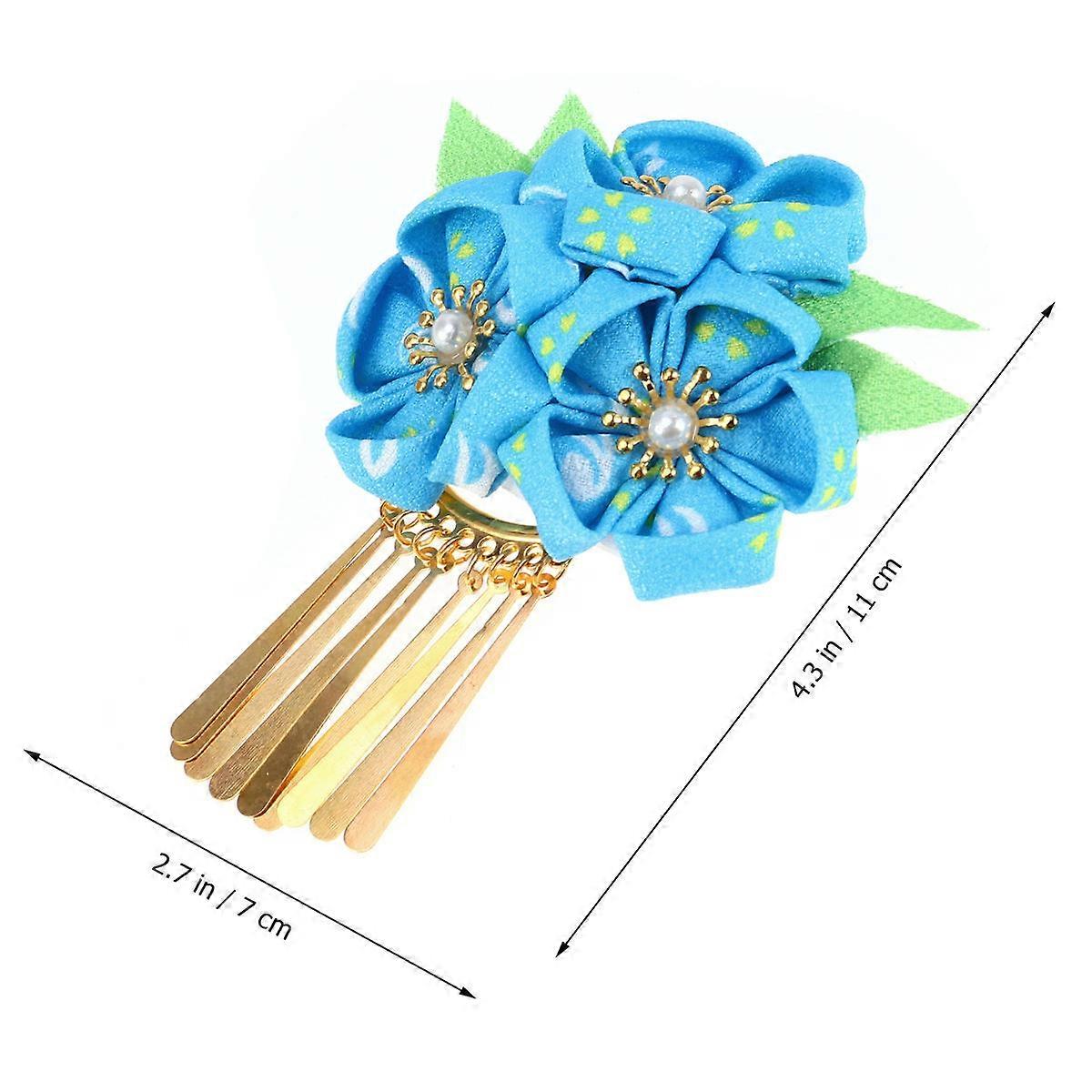 和風フラワーヘアクリップ着物タッセルヘアピンパーティー写真用