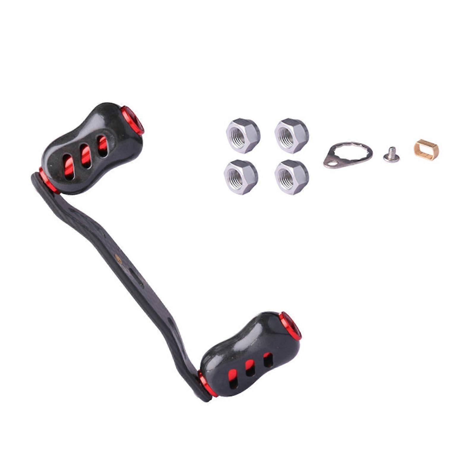 Carbon fiber fishing reel handles replacement fishing baitcast reels retrofit rocker conversion part red