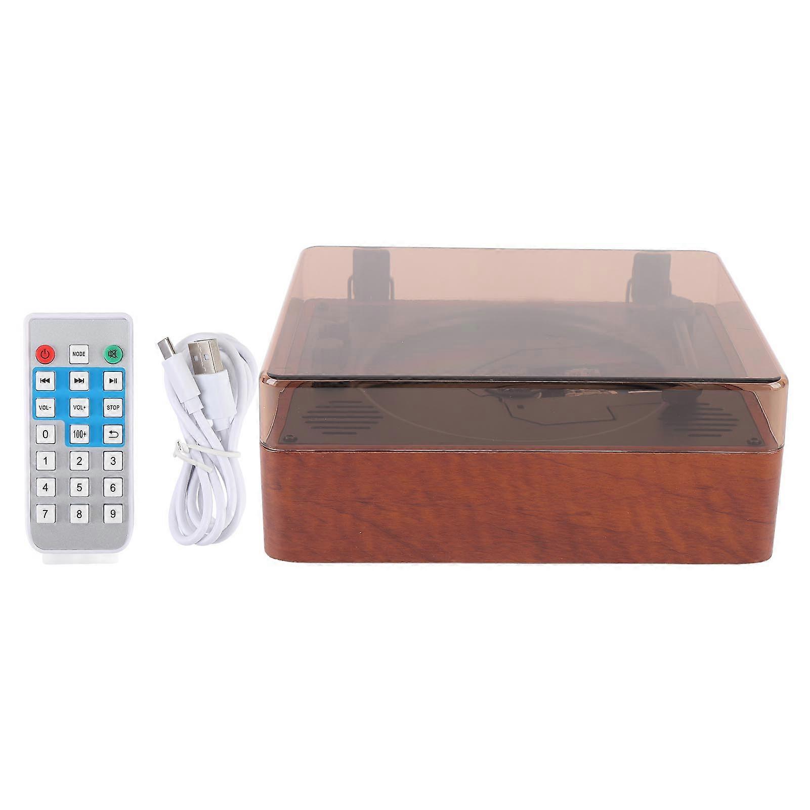 Retro Bluetooth CD Player with Speakers, Rechargeable, Portable, Remote, Cherry Finish