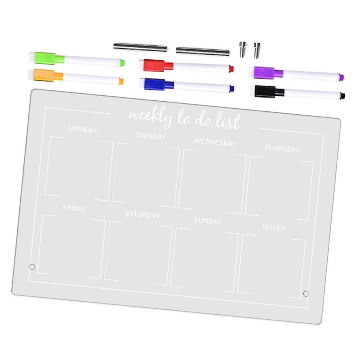 Acrylic Desk Whiteboard with Push Pins and Markers