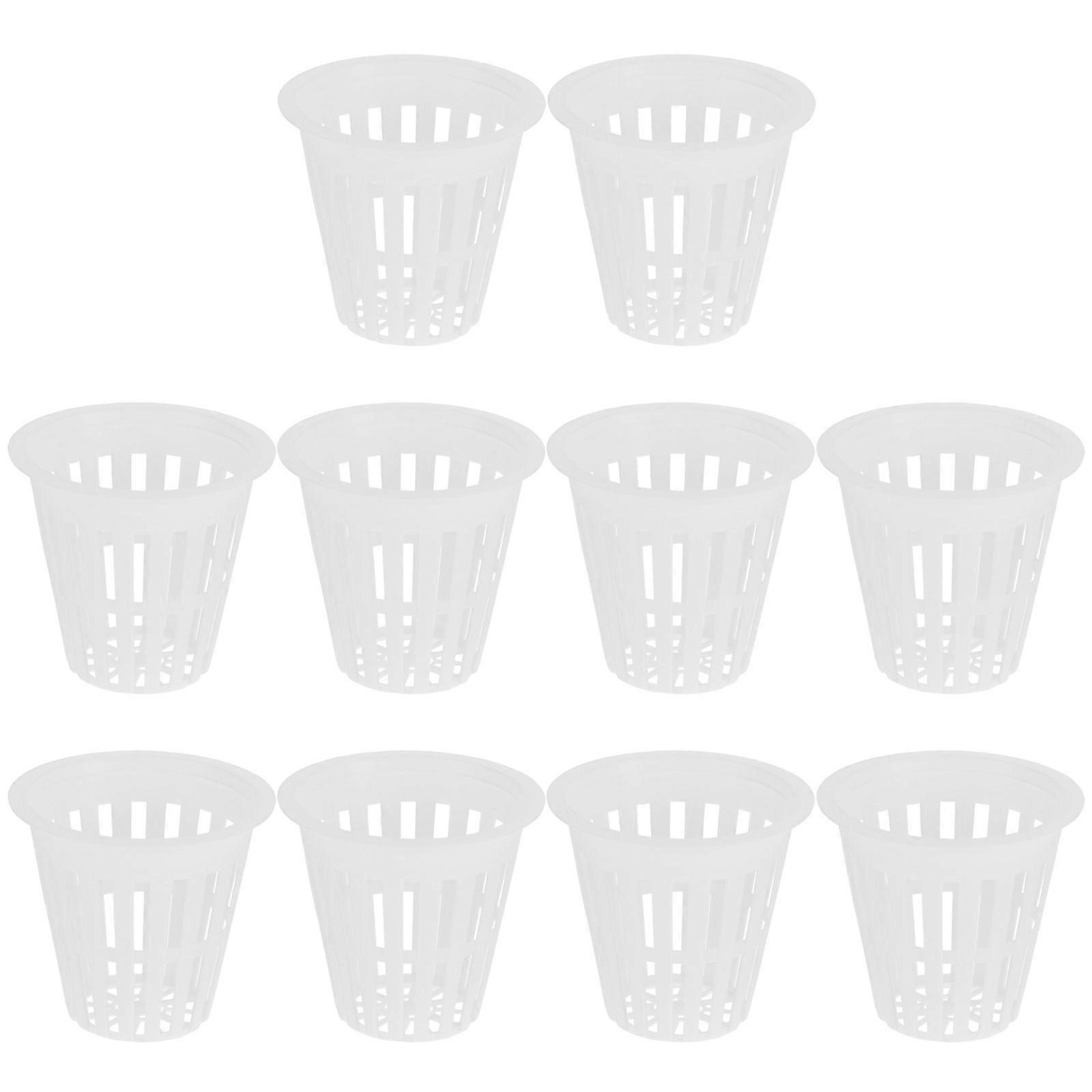 10Pcs Plastic Hydroponics Net Pot Slotted Mesh Net Cups Plant Nursery Pots