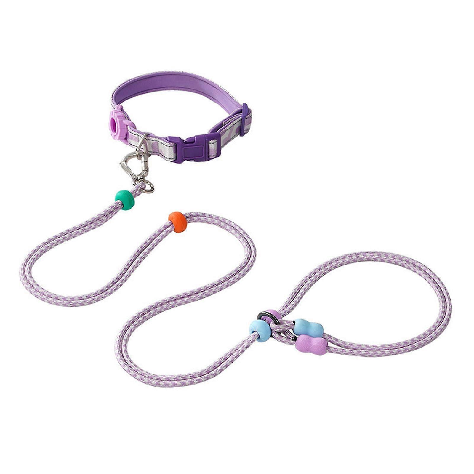 Dog Leash with Padded Handles, Durable Bungee Rope for Walking, Jogging, Running, 1.6m, Purple Collar Compatible