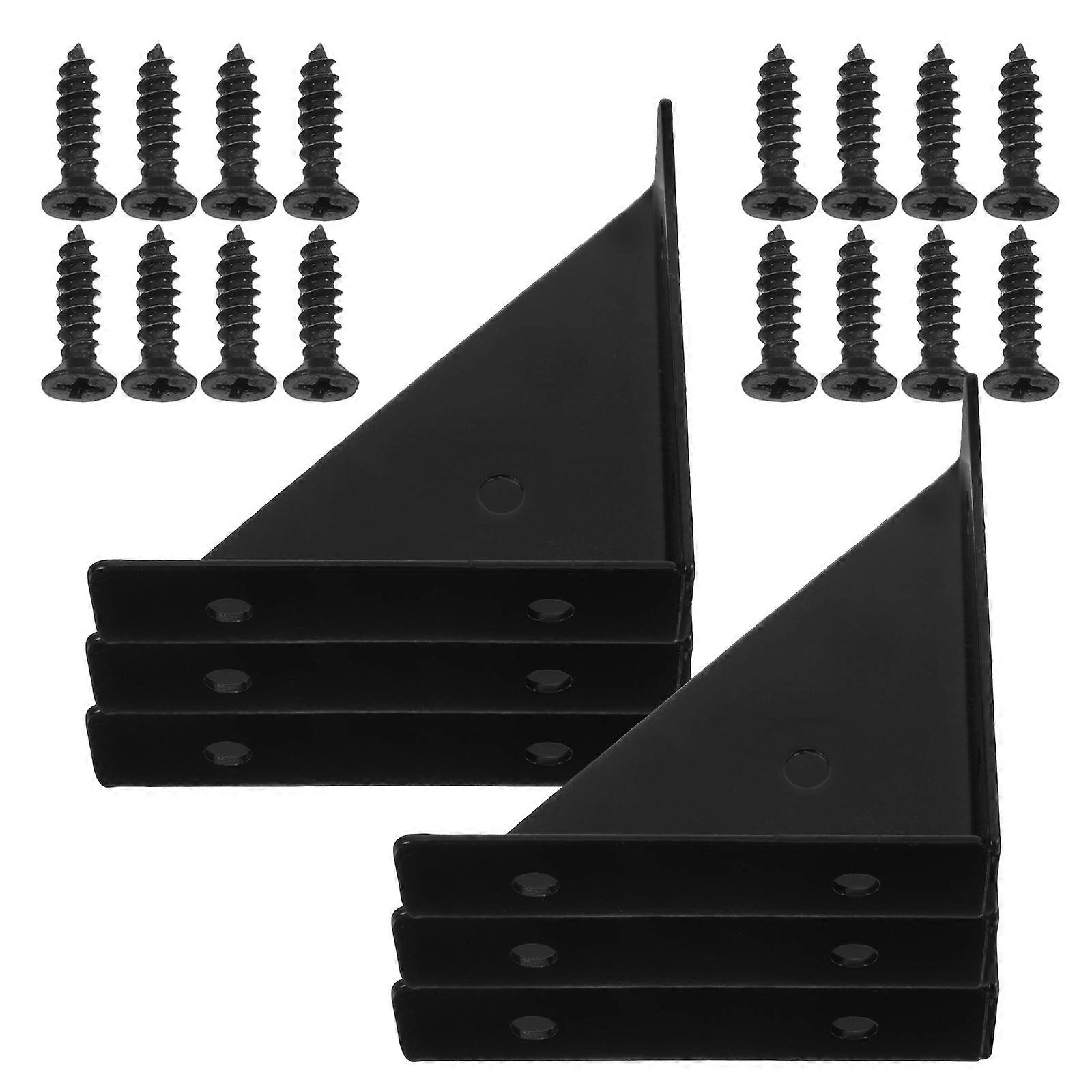 Triangular Fastener Cabinet Shelf Support Durable Construction Stainless Steel 255X255X071IN Easy Installation 6 Sets