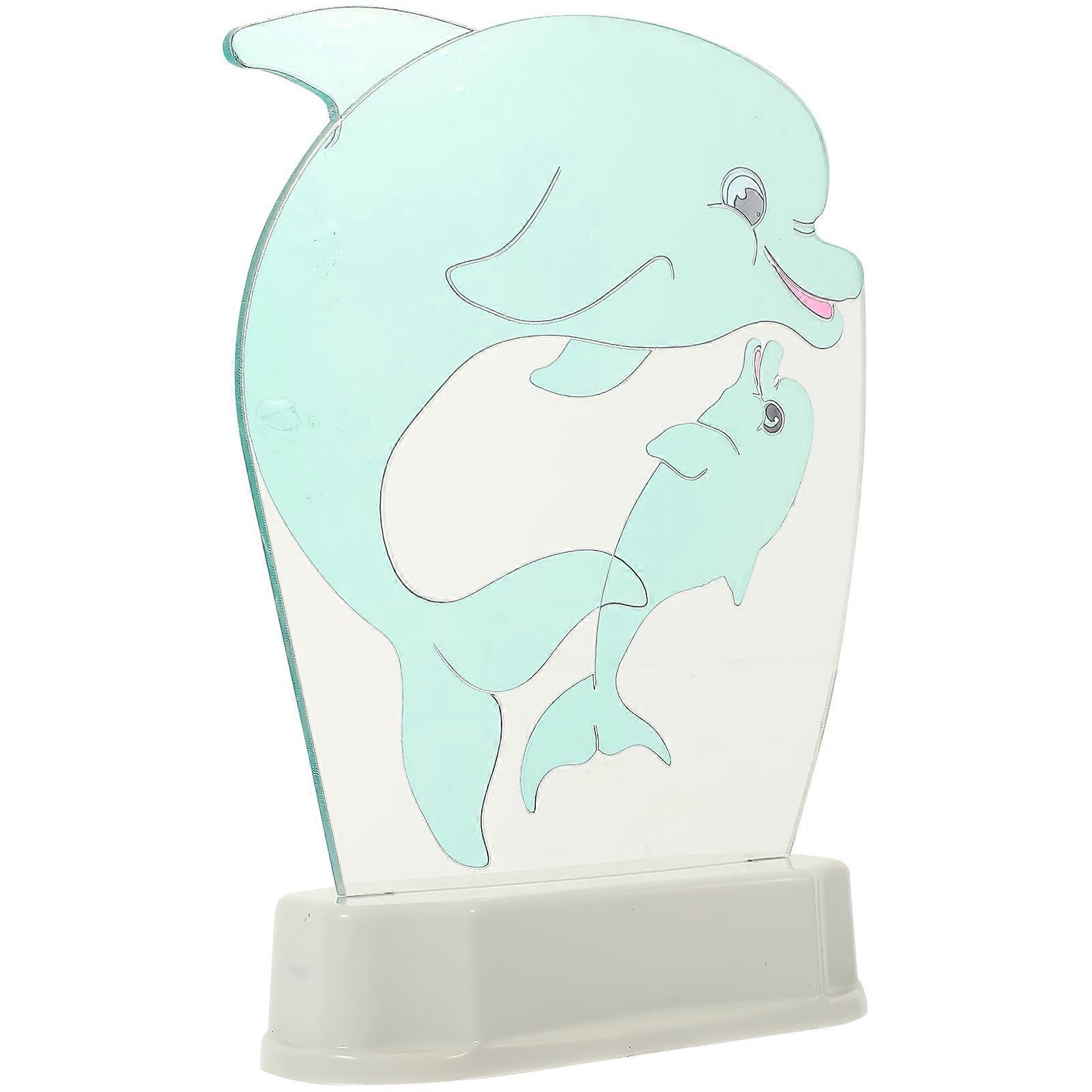 Novelty Lamp Dolphin Shape Soft Even Light Safe For Your Child Home Decoration 14.7X13.1X5CM 1Pcs