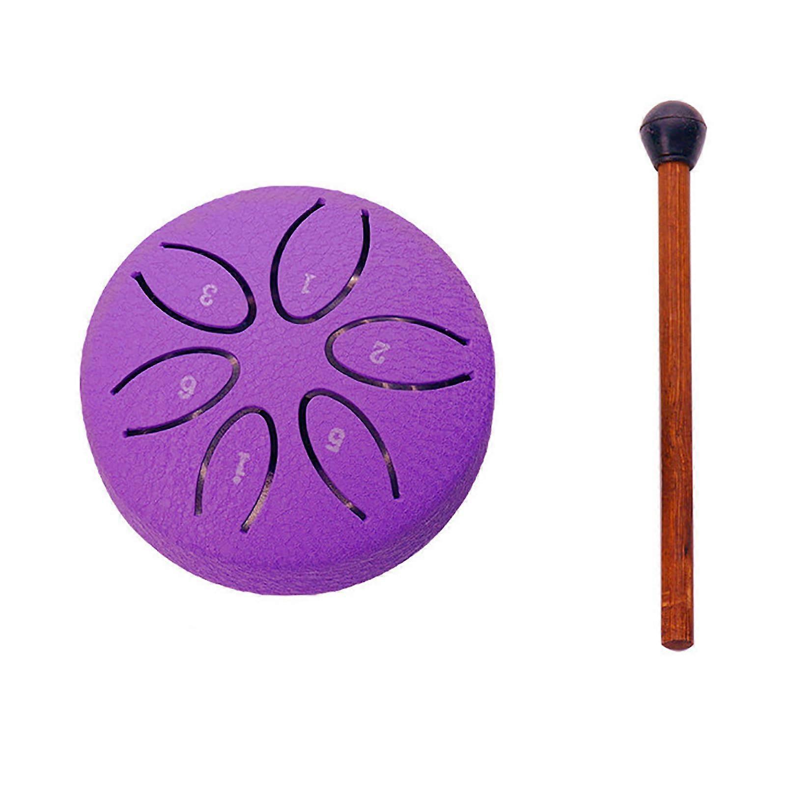 Mini Essential Drum, 3 Inch Buddha Stone Steel Tongue Drum, 6 Note Handpan Drum for Sound Healing in G Major