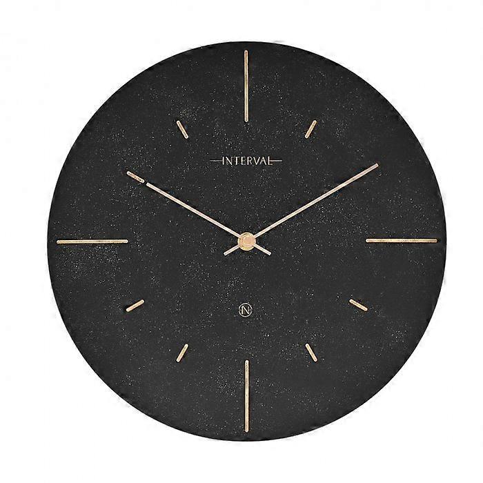 Interval Resin Wall Clock 30cm - Black & Gold