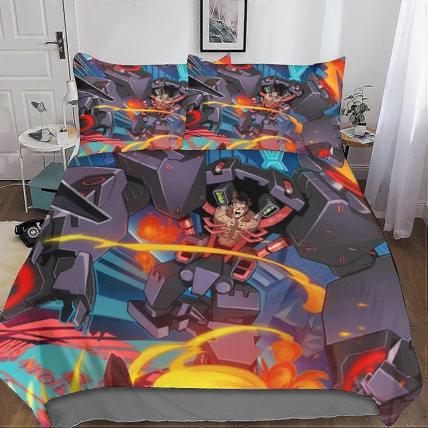 Cyberpunk Edgerunner Soft Duvet Cover Set, Printed Design with Pillowcase, 3 Piece Set for Adults and Children