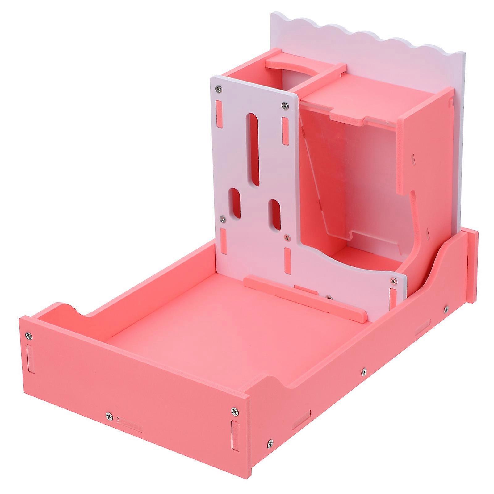 Durable Composite Material Pet Toy with Water Bottle Holder Pink 3 in 1 for Hamster Use