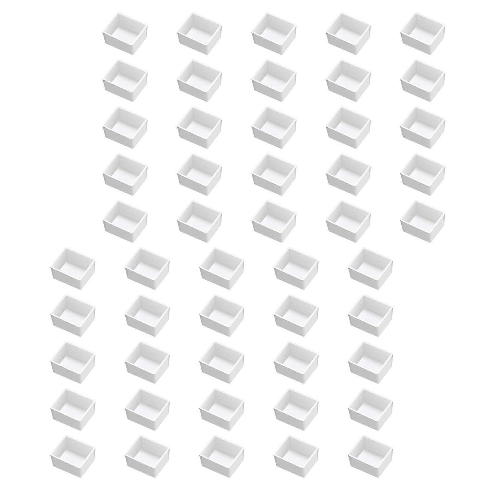 50PCS Empty Watercolour Pans Empty Half Pan Empty Paint Tray Watercolour Paint Storage Box for Watercolour Oils Acrylic Multicolor